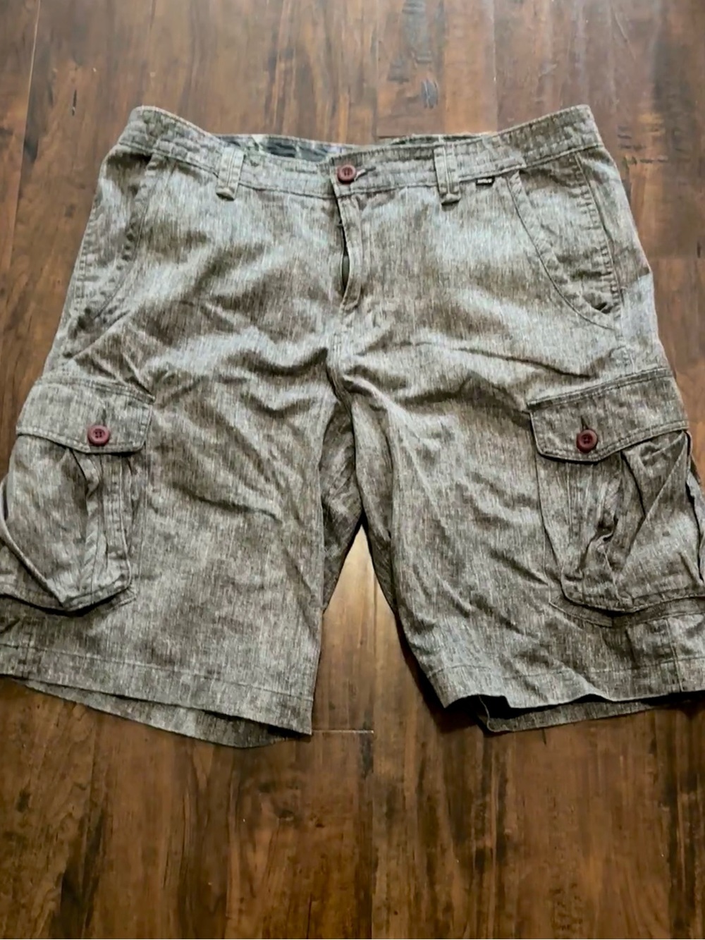 Hurley Y2K Men's Charcoal Cargo Shorts w:38